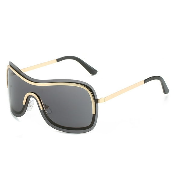 Fashion all-in-one sunglasses European and American street shooting cool sunglasses, made of PC - black