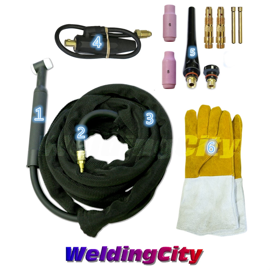WeldingCity TIG Welding Torch 17 (150Amp) 12ft AirCooled Complete