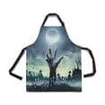 thumbnail image 2 of ASHLEIGH Halloween Theme Zombie Hand Rising Unisex Adjustable Bib Apron with Pockets for Women Men Girls Chef for Cooking Baking Gardening Crafting, 2 of 2