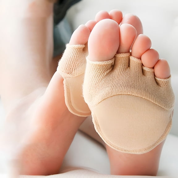 LAMIRO Women's Breathable Mule Socks for Sandals and High Heels Assorted Color Thin and Non Slip Sole Pad