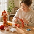 thumbnail image 2 of Beginner Friendly Dragon Crochet Kit, DIY Enchanted Dragon Spiral Hanging Ornament with Yarn, Hook, Beads, Stuffing & Pom-poms, Handmade Craft Set for Wall Window Car Decor and Gift, 2 of 8