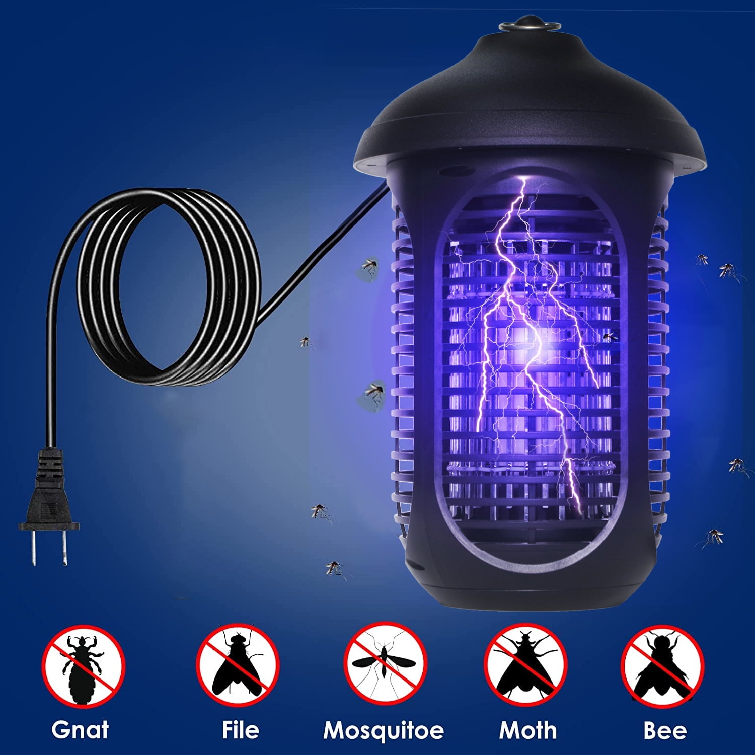 Bug Zapper Pest Control Traps , Electric Insect Killer Waterproof 4200V