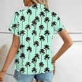 thumbnail image 3 of BiZtdJrK Funny Hawaiian Palm Tree Shirts for Women Casual Button Down Beach Summer Short Sleeve Shirt Fashion Tropical Beach Tops Clearance Sales Today Sales Prime Multicolor M, 3 of 8