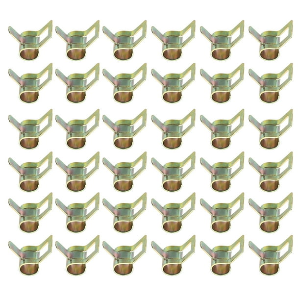 Abrazaderas de manguera de banda de resorte para mangueras de 5-6 mm OD, paquete de 50 clips de banda de tensión para tubo de línea de combustible, tubería de agua, dorado