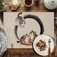thumbnail image 2 of Placemats Set of 4, Lucky Cat Place Mats Cute Japanese Style Linen Tablemats Washable Placemat Table Decoration for Kitchen Table Dinner Party Home Decor Indoor Outdoor 13x19 Inch, 2 of 9
