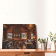 thumbnail image 4 of Naloa Log Cabin Inside Print Canvas Picture,Wall Pictures, Modern Decorative Poster,Art Prints for Bedroom, Toilet, 40 x 30 cm, Built-in Wooden Frame, 4 of 6