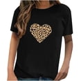 thumbnail image 2 of DailyTrove Women's Leopard Print Heart T-Shirt - Short Sleeve Casual Tee, Edgy for Nights & Streetwear, 2 of 4