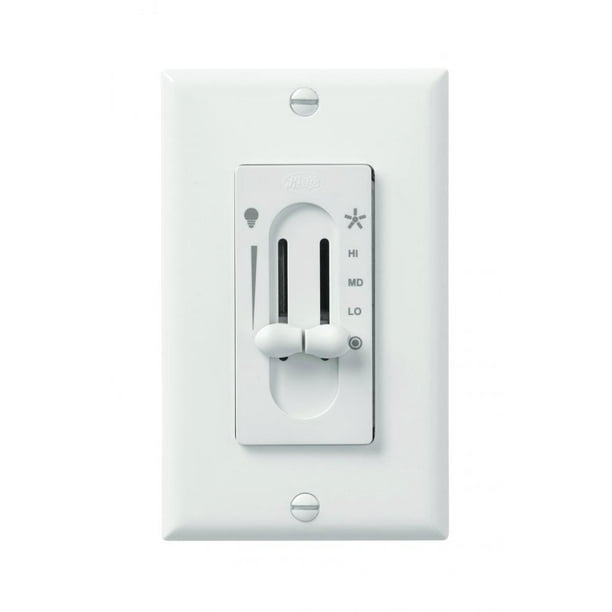 Hunter 27182 White Sliding Wall Control, How To Replace Light Switch On Hunter Ceiling Fan