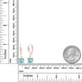 thumbnail image 5 of Gem Stone King 18K Rose Gold Plated Silver Sky Blue Topaz and White Diamond Earrings for Women (4.01 Cttw, Gemstone November Birthstone, Cushion 7MM), 5 of 6