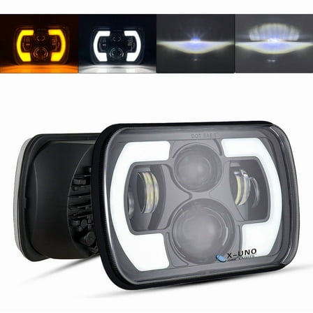 Applies to 5x7'' Forum H4 Square Magnifier Led Spot Hi/lo Beam Jeep Motorcycle