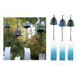 thumbnail image 1 of Traditional Japanese Cast Iron Wind Chime Bells Set of 3, Furin Decor for Outdoor Garden & Home, 1 of 5