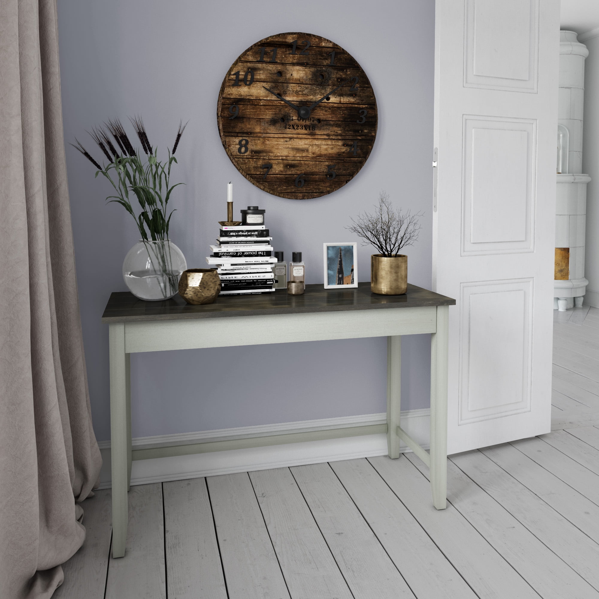 Two Tone Console Table with USB Charging Ports