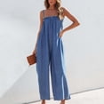 thumbnail image 3 of Iyufng Casual Jumpsuits for Women Spaghetti Straps Wide Leg Denim Jumpsuit, 3 of 5