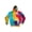 MULIT RAINBOW, variant on Youth 8.5 oz. Tie-Dyed Pullover Hooded Sweatshirt - SPIDER LIME - S