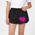thumbnail image 2 of NAISIBABY Girls Active Shorts, Elastic Waist Graphic Cotton Kids Casual Workout Terry Shorts Black 9T, 2 of 6