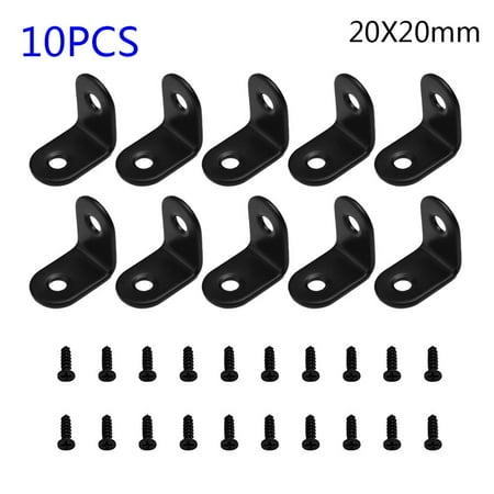 

BTOER Right Angle Bracket Support Iron L-Shaped Furniture Cabinet Joint 10pcs