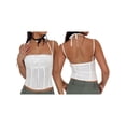 thumbnail image 3 of Yunliwuli Women's Crop Camisole Slim Lace Trim Tie-Up Halter Neck Backless Spaghetti Strap Tops for Summer, 3 of 10