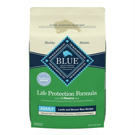 UPC: 0859610000357 | Blue Buffalo Life Protection Formula Lamb and Brown Rice Dry Dog Food for Adult Dogs Whole Grain 15 lb. Bag