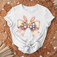 thumbnail image 3 of Camiseta de Cuello Redondo de Manga Corta de la Mujer, Top de Moda para Invierno Y Primavera Impresa de Navidad Casual 3/4, 3 of 7