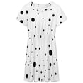 thumbnail image 3 of Messy Black Polka Dots Women's Dress Short Sleeve Summer Sundress Summer Women Clothes, 3 of 7