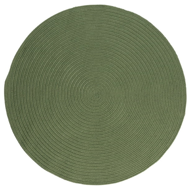6' Moss Green Round Handmade Braided Area Rug