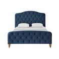 thumbnail image 3 of Rustic Manor Sherlyn Velvet Tufted King Size Bed frame, No Box Spring Needed, Navy, 3 of 9
