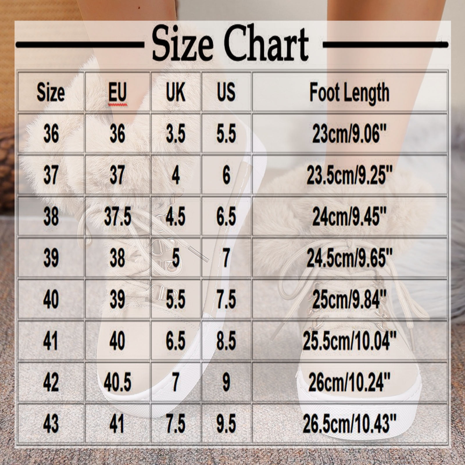 Dasayo Ankle Booties for Women Black Hiking Furry Lace up Faux Leather Flat Heel Winter Shoes Womans Shoes 40
