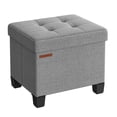thumbnail image 1 of Reposapiés Storage Ottoman SONGMICS, tamaño pequeño, 32 x 40 x 33,5 cm, color gris tórtola, 1 of 6