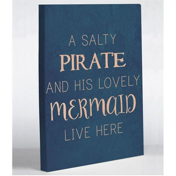 One Bella Casa 74986WD11 11 x 14 in. Salty Pirate Lovely Mermaid Canvas Wall Decor - Blue