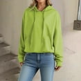 thumbnail image 5 of Plain Hoodie with Pocket for Women Teens Long Sleeve Oversized Cotton Hooded Pullover Sweatshirts Streetwear, Green-A M, 5 of 6