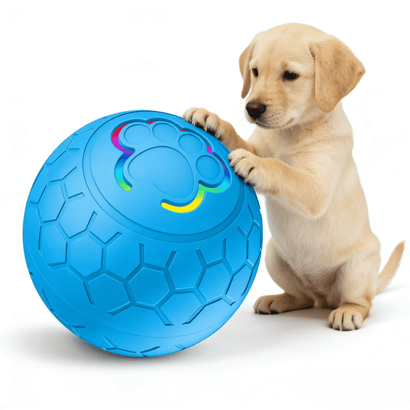 Interactive Moving Dog Toy Ball, Automatic Rolling Play Toy for Puppies & Small and Medium Dogs, Blue
