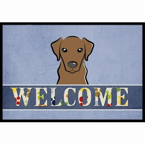 Caroline's Treasures BB1420JMAT Chocolate Labrador Welcome Door Mat, Indoor Rug or Outdoor Welcome Mat 24x36 Doormat ,