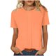 thumbnail image 2 of Xuyuer Women's Oversized T-Shirts, Plus Size Short Sleeve Tops for Summer Spring Beach Vacation, Casual Tee for Teen Girls Fashionable Loose Round Neck Solid Color Top, 2 of 7