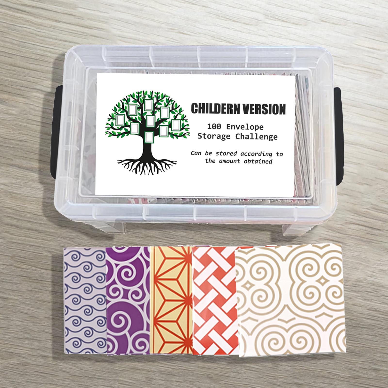 100 envelopes M-oney Saving Challenge Box kit Cash Saving, 100