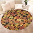 thumbnail image 4 of Autumn Fall Leaves Pattern Round Blanket,Comfortable Soft Flannel Throw Blanket,All Season,Warm Lightweight Blankets for Sofa Bed Couch Living Room Chair 47"x47", 4 of 5