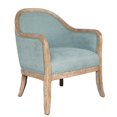 thumbnail image 1 of Chaise d'Appoint à Cadre en Bois Bleu Matelassé, 1 of 6