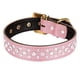 thumbnail image 1 of Collar para perros de cuero acolchado con diamantes de imitación Collar para perros de cristal personalizado de tamaño pequeño y mediano, 1 of 5