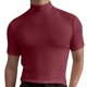 thumbnail image 2 of Hombres Manga Corta Top Alta Elasticidad Color Puro Cuello Alto Slim Fit Camiseta Interior Jersey, 2 of 6
