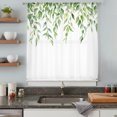 thumbnail image 4 of Green Vines Sheer Curtains 54 Inch Length, Light Filtering Voile Curtain Panel, Spring Botanical Plants Leaves Farmhouse Rod Pocket Drapes Window Treatments for Living Room Bedroom 52"x54", 4 of 9