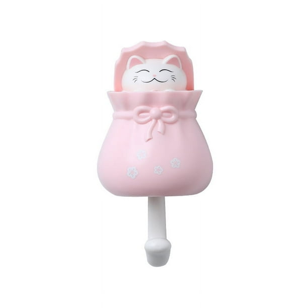 Lucky Cat-Perchero de pared con gancho adhesivo fuerte, organizador de artículos diversos, accesorios, llavero, paraguas, estante de almacenamiento, decoración del hogar