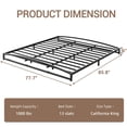 thumbnail image 3 of Kojooin Low Bed Frame, 6/10 Inch Heavy Duty Metal Platform Bed Frame Low Profile, Mattress Foundation, No Box Spring Needed, Noise-Free, Easy Assembly, 3 of 7