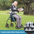 thumbnail image 3 of COSYWILL Rollator Walker with Seat,Foldable Walkers for Seniors,Mobility Walkers with 10'' Big Wheels,Adjustable Handles and Seat Height,Blue, 3 of 9
