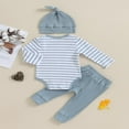 thumbnail image 4 of Baby Clothes Set  Romper with Long Sleeve Striped Pants and Hat, 4 of 9