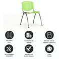thumbnail image 5 of Emma + Oliver Home and Office Green Plastic Stack Chair with Perforated Back - Guest Chair, 5 of 11