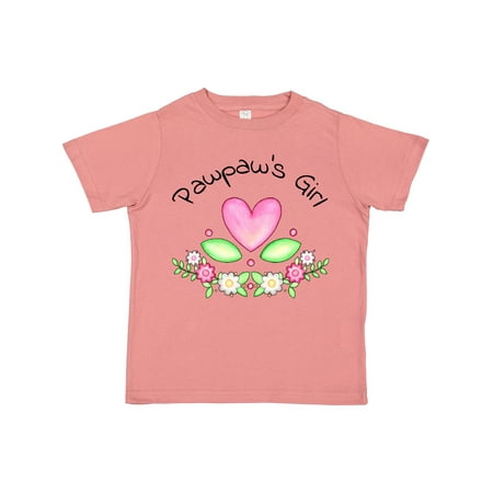 

Inktastic Pawpaw s Girl- Heart Flowers Gift Toddler Toddler Girl T-Shirt