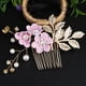 thumbnail image 1 of Peineta de hojas doradas, accesorio para el cabello, accesorio para el cabello hecho a mano, peine con flores insertadas, accesorio para el cabello, accesorios para novias, 1 of 1