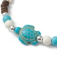 thumbnail image 3 of 10 pc Starfish & Tortoise Turquoise Bead Anklets Nylon Cord Adjustable Bracelets Turquoise Inner Diameter: 2-7/8~3-7/8 inch(7.3~9.7cm), 3 of 4