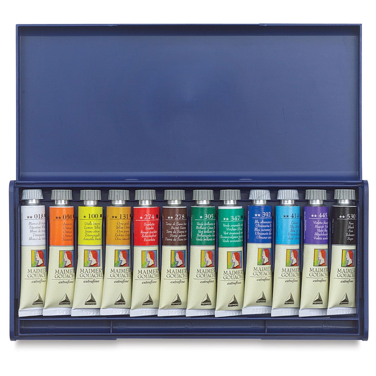 Maimeri Artist Gouache - Set of 12, Assorted Colors, 20 ml Tubes