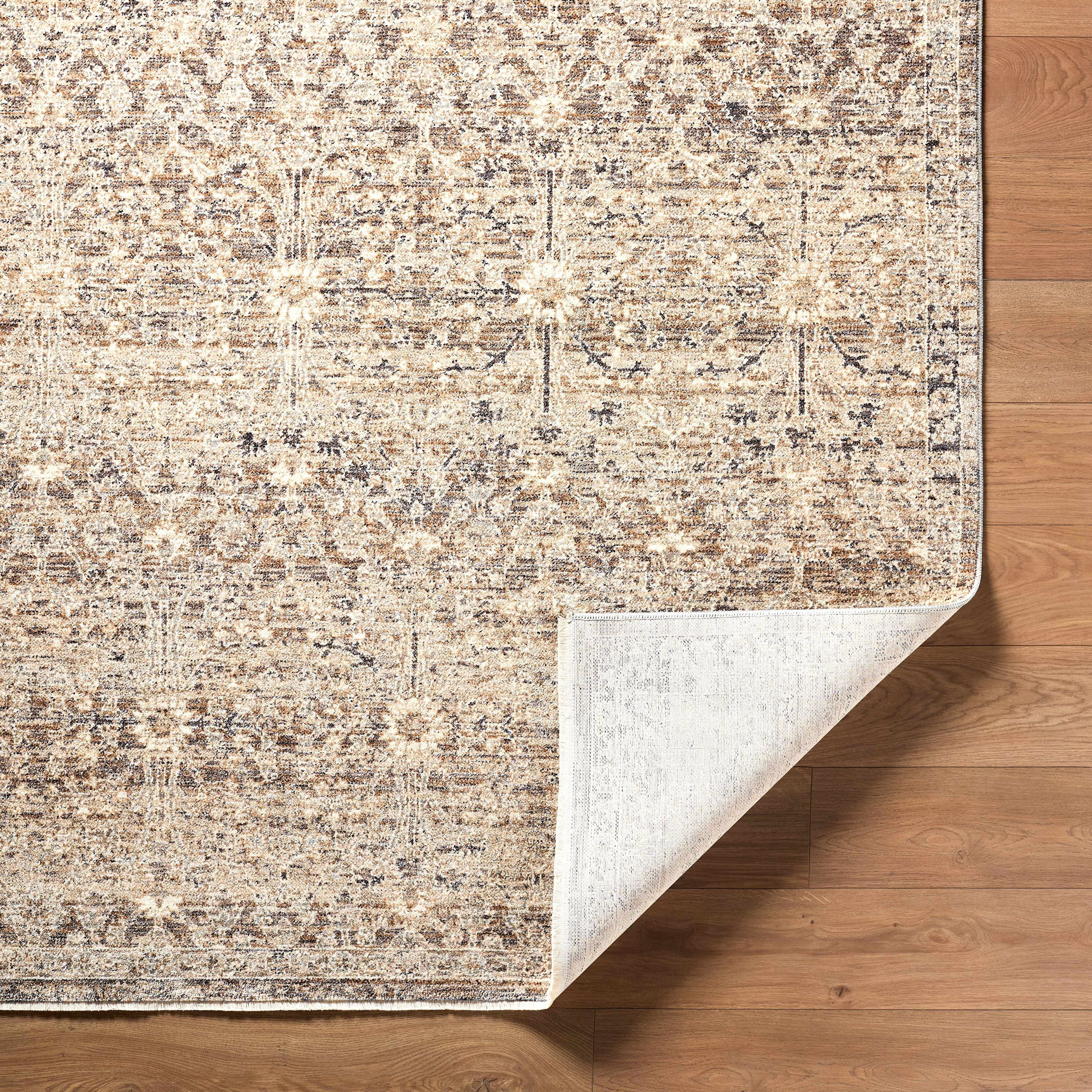 Hauteloom Ammiel Living Room, Bedroom Area Rug - Traditional - Cream, Tan, Gray - 3'11" x 5'7"