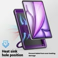 thumbnail image 3 of Shockproof Case for Apple iPad Air 13 Inch 2024 M2, Rugged Hybrid Protective Cover with Pencil Holder & Shoulder Strap Kids Friendly Rotating Kickstand Case for iPad Air 13" 2024, Purple, 3 of 9